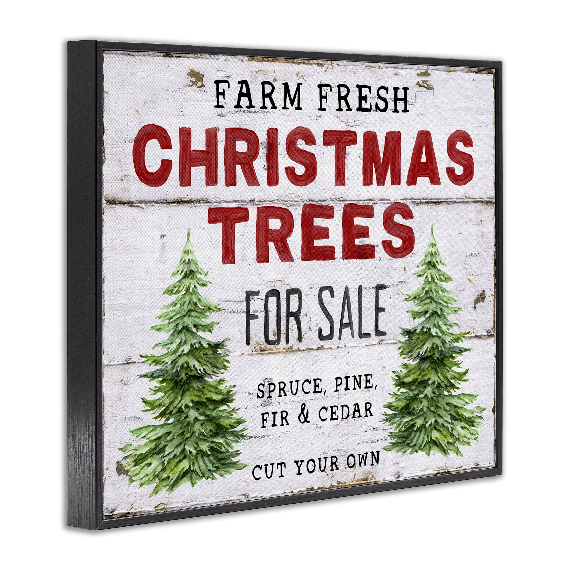 Stupell Industries For Sale Christmas Trees Holiday Painting Black Framed Art Prints Wall Art, 30 x 24