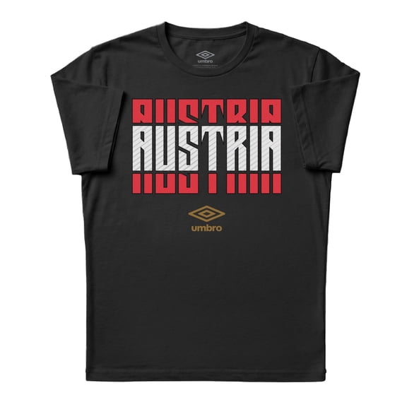 Umbro Men's Austria Stacked Soccer T Shirt (Black, S-XXXL)