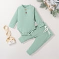 thumbnail image 2 of NIEWTR Baby Boy Fall Clothes Long Sleeve Little Dude Contrast Color Sweatshirt Top Pants Set Cute Toddler Winter Outfit Children's Thermal Underwear Set for 6 12 18 24 M(0-3 Months), 2 of 9