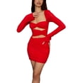 thumbnail image 3 of Qiylii Women Sexy Halter Strappy Mini Dress Bodycon Low Cut Short Dress Chiffon Vintage Ruched Summer Dress, 3 of 9