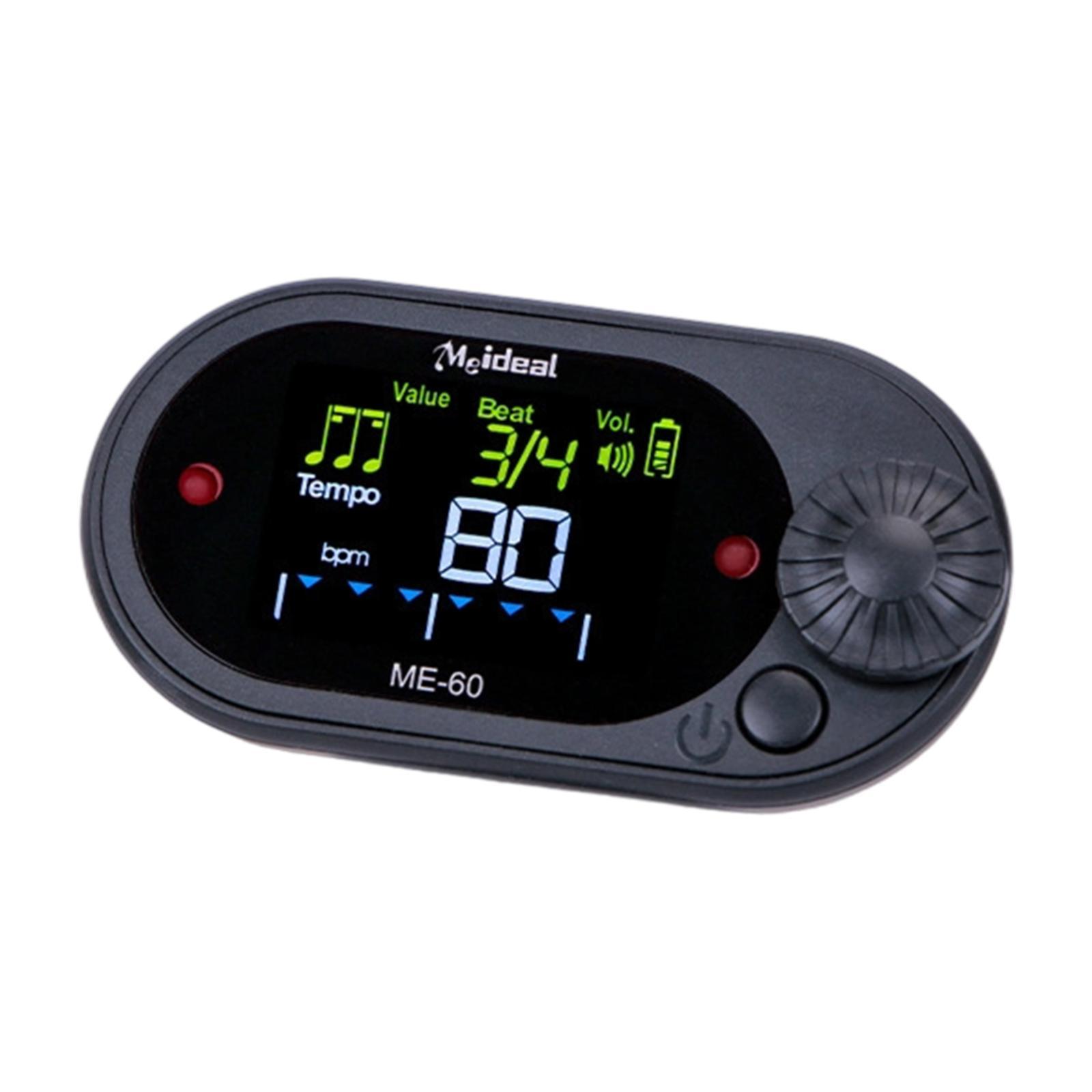 Metronome Tone Generator Tuner Adjustable Volume LCD Display for Piano Guitar Violin Musicians