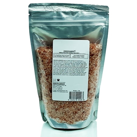 IndusClassic 1 lbs Kosher Pure Natural Halal Unprocessed Himalayan Edible Pink Cooking Medium Grain Salt ( 1mm to 3mm )