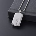 thumbnail image 2 of Square Necklace for Cremation Ashes Urn Necklace for Ashes of Loved One Memorial Jewelry Square with Print Cross Pendent for Ashes and Chain, 2 of 5
