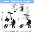 thumbnail image 4 of COOLHUT Lightweight Foldable Rollator Walker for Seniors, 8" Rubber Wheels Folding Walking Aid, All Terrain Height Adjustable Mobility Walking Aid with Wheels and Seat Padded，White, 4 of 8