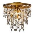 thumbnail image 2 of 5-Light 20'' Modern Antique Gold Flush Mount With Rain Drop Crystal Shade, 2 of 7