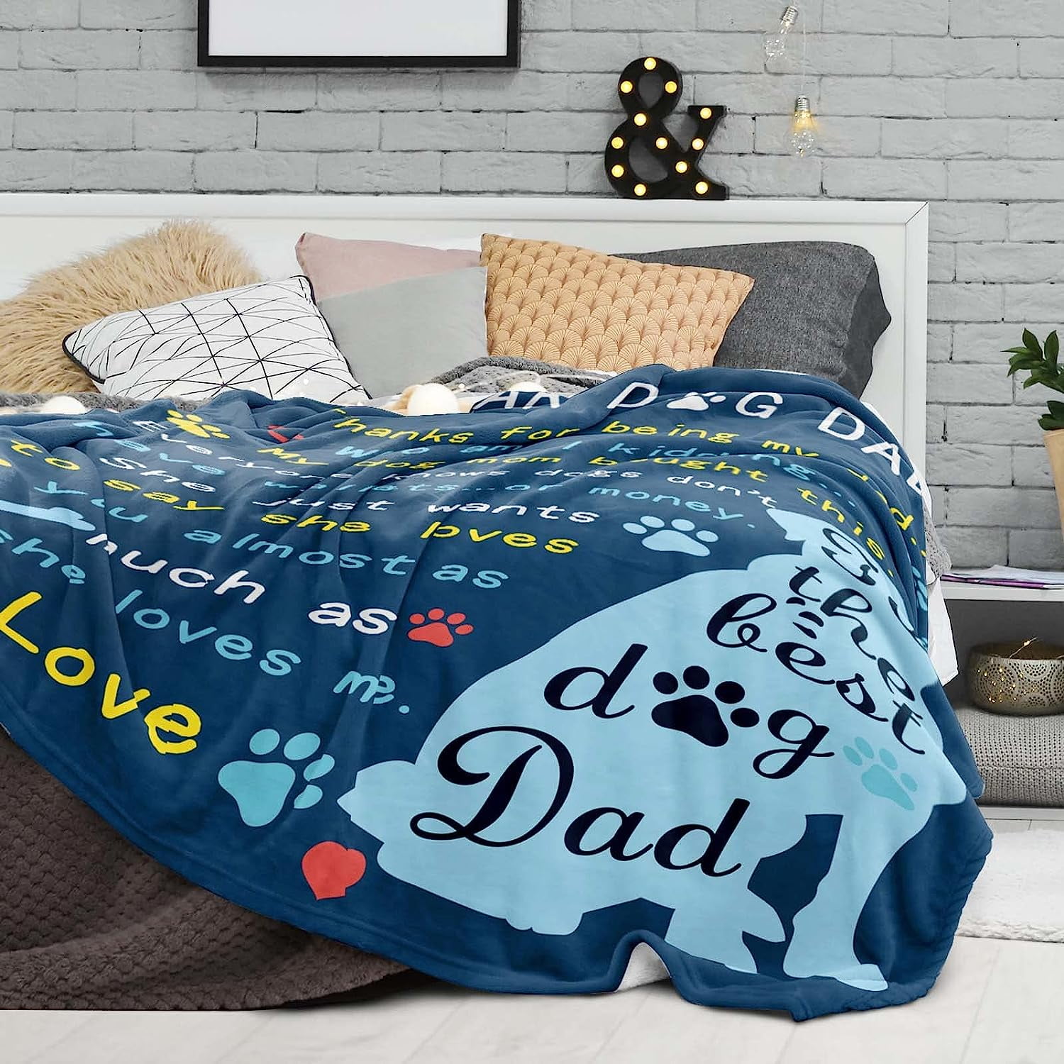 MMYGU Dog Dad Gifts for Men Blanket Dog Dad Gifts Dog Lovers Gifts for Men Best Dog Dad Ever Gifts for Dog Lovers Men Dogfather Dog Lover Gifts Gifts for Dog Lovers Blanket 50x60in