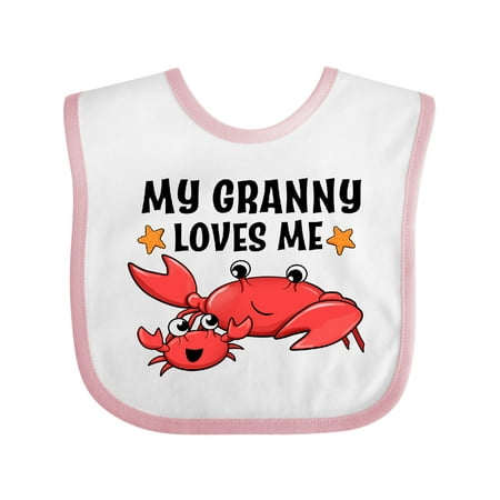 

Inktastic My Granny Loves Me- Cute Crab Family Gift Baby Boy or Baby Girl Bib