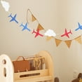 thumbnail image 4 of OUNONA 2 Sets Of Airplane Banner Cloud Bunting Hanging Felt Banner Birthday Party Pendant Felt Hanging Banner Ceiling Hanging Decoration, 4 of 8