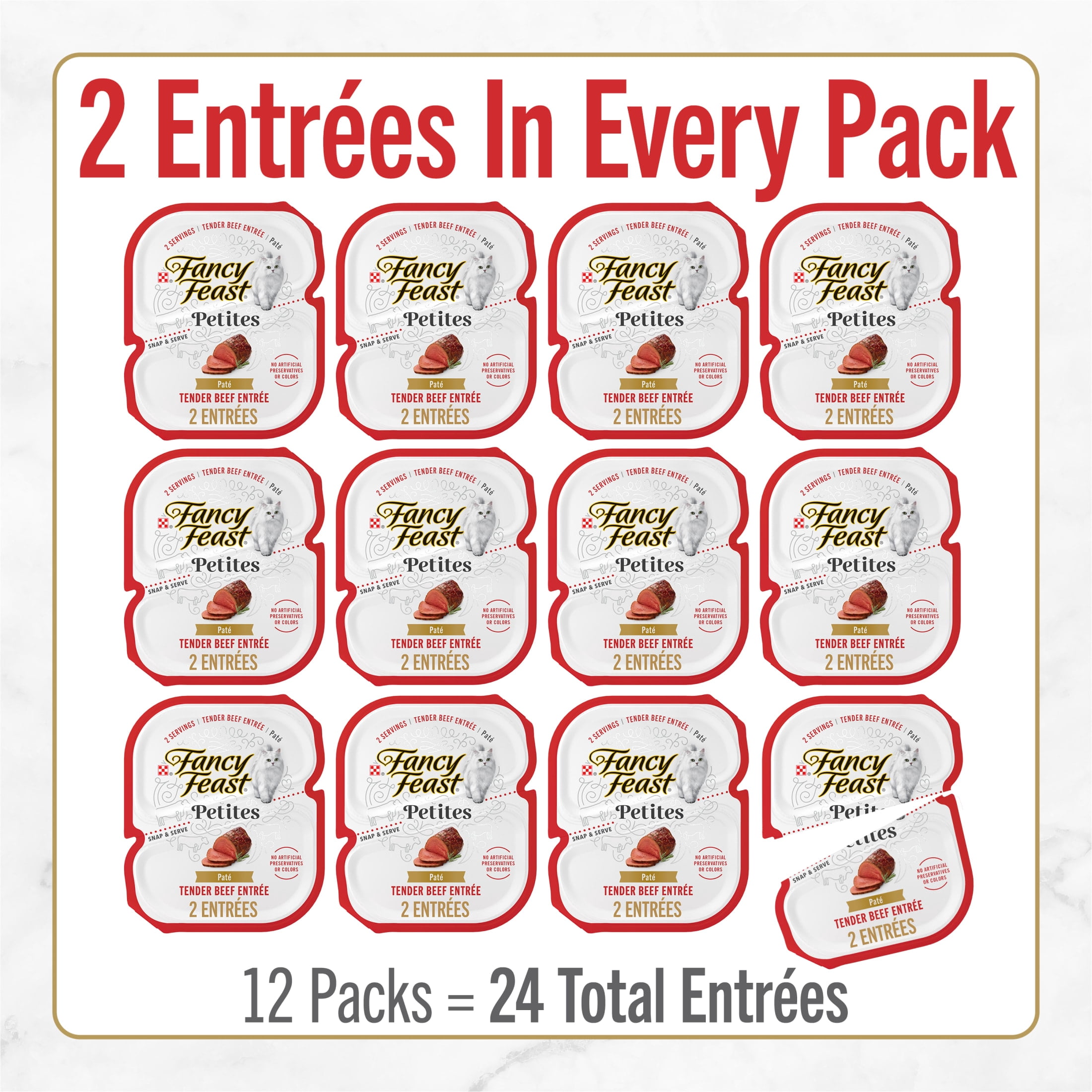 Purina Fancy Feast Petites Tender Beef Entrée Gourmet Wet Cat Food Pate
