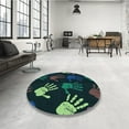 thumbnail image 4 of Ahgly Company Machine Washable Indoor Rectangle Transitional Midnight Gray Area Rugs, 7' x 9', 4 of 7