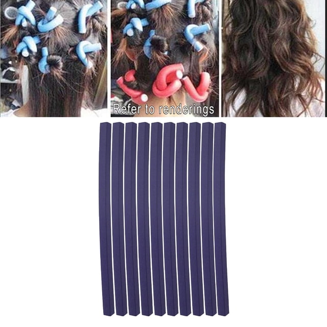 Rodillo de pelo de espuma suave, 10 unids/, herramienta de pelo ondulado, 24x1.5cm Colcomx Rodillos de pelo flexibles