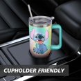 thumbnail image 7 of 40oz Cartoon Movie Stainless Steel Tumbler with Lid and Straw,Spill Proof Cartoon Travel Cup for Cartoon Lovers Double Wall Vacuum Insulated Coffee Mug with Handle Greenish-blue, 7 of 7
