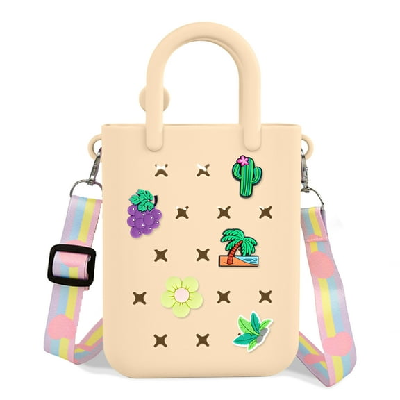 Silicone Hole Handbag Toddler Purse With Adjustable Shoulder Strap Can Be Diy Decoration, Girls Birthday Gift