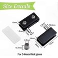 thumbnail image 2 of Black Stainless Steel Frameless Glass Door Hinges with Adjustable Pins (4 Pack), 2 of 3