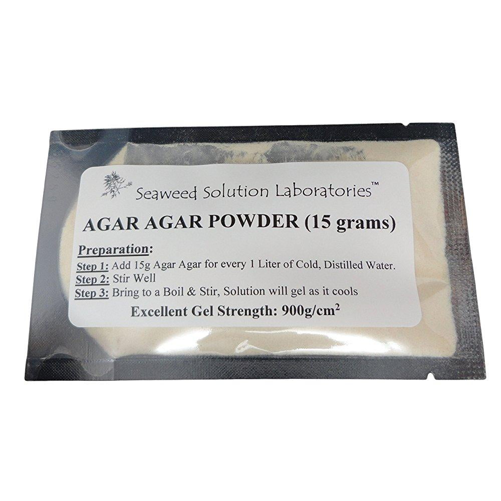agar agar powder 15 grams, laboratory grade, excellent gel strength