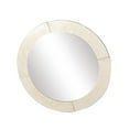 Decmode Modern Wood Round Framed Wall Mirror, Gold