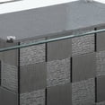 thumbnail image 3 of Modern Dining Table with Rectangular Glass Table Top, Gray- Saltoro Sherpi, 3 of 5