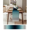 thumbnail image 5 of Table Runner Ombre Teal Blue Table Decoration for Kitchen Dinning Gradient Stripes Table Decoration for Indoor Outdoor Party Wedding Decor 13x72inch, 5 of 7
