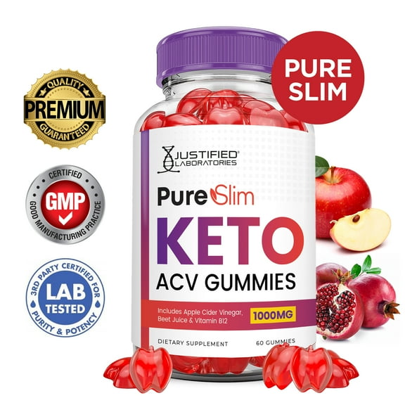 Pure Slim Keto ACV Gummies 1000MG Dietary Supplement 60 Gummys