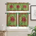 thumbnail image 2 of Christmas Red Kitchen Curtains and Valances Set, Octopus Green Checked Snowflake Plants Rod Pocket Window Valance 18 Inch Window Curtain Panels for Living Room Bedroom Laundry, 27.5x24in, 3 Pieces, 2 of 7