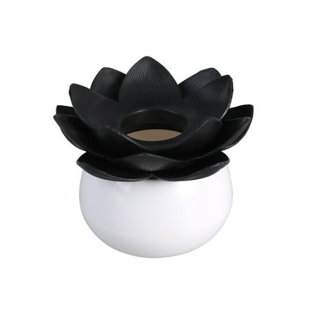

Plastic Lotus Cotton Swab Box Cotton Bud Organizer Toothpicks Holder (Black)