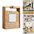 thumbnail image 2 of Binwennn Home Kitchen Cereal Dispenser Storage Wooden Restaurant Transparent Oatmeal Coffee Solid Wood Storage Snack Container for Food Containers Pantry Organizer Fresh Fruit Containers for Fridge, 2 of 8