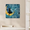 thumbnail image 4 of 16 Inch Wall Clock Battery Operated Square Clock for Office, Kitchen, Outdoor, Living Room,Black Cat Starry Night Stars Chic, 4 of 4