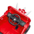 thumbnail image 4 of Xuanlur 12V Dinosaur Ride on UTV, Kids Electric Car w/Parent Control, 70W Motors, 3-Horn Dinosaur Design, Rear Light & Flag, Front Bumper, 3 Speed, LED, Bluetooth, Ride on Toys for Boys Girls, Red, 4 of 8
