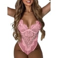 thumbnail image 2 of TRKIYQC Body sin mangas para mujer con flores de encaje, correas de hombro ajustables Ropa hueca de color sólido TRKIYQC moda, 2 of 4