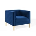 thumbnail image 2 of Modway Resonate Performance Velvet Armchair in Navy, 2 of 9