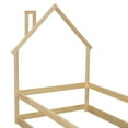 thumbnail image 6 of SESSLIFE Twin Size Floor Bed Frame with House-shaped Headboard, Wood Montessori Floor Beds with Fences, Floor Beds Frame for Boys and Girls, Box Spring Needed(Natural), 6 of 8