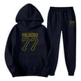 thumbnail image 5 of Mens Track Suits 2 Piece Set Casual Jogging Gym Sweat Suits Casual Letter Printed Hoodie Set Fall Winter Outfits, Navy, Size XL, 5 of 5