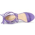 thumbnail image 4 of BLISSFUL STEP Women's Open Toe Lace Up Mid Chunky Heeled Sandals, 4 of 6