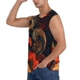 thumbnail image 3 of Balery Fiery Floral Pattern Camisetas sin mangas para hombre, absorbe la humedad y protege contra el mal olor.-X-Large, 3 of 7