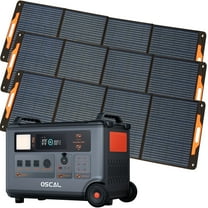 OSCAL Portable Power Station 6000W with 3x200W Solar Panel, 3600Wh LiFeP04 Solar Generator for Home Use, Outdoor Camping, PowerMax 6000