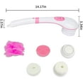 thumbnail image 2 of TiokMc Electric Body Bath Brush for Shower with USB Rechargeable Long Handle, 5-in-1 Body Exfoliation and Massage Deep Cleansing Set, Pink, 2 of 8