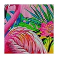 thumbnail image 4 of WYYP Flamingo, Flowers, Palm Leaves Square Fitted Table Cloths 100% Polyester Fiber 46*46, 4 of 8