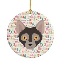 Lykoi Cat Christmas Ceramic Ornament 2.8 in x 2.8 in