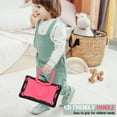 thumbnail image 6 of Kids Case for Samsung Galaxy Tab A 10.1 inch 2019 Tablet, Dteck 360 Degree Swivel Handle Grip Stand Heavy Duty Rugged Shockproof Case with Carrying Shoulder Strap for Samsung SM-T510/T515,Black/Rose, 6 of 9