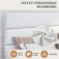 thumbnail image 4 of Amolife King Bed Frame, Platform Bed Frame with Upholstered Velvet Headboard, White, 4 of 7