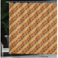 thumbnail image 3 of Ambesonne Chocolate Tones Shower Curtain, Curved Edges Tiles, 69"Wx84"L, White Redbrown Apricot, 3 of 4