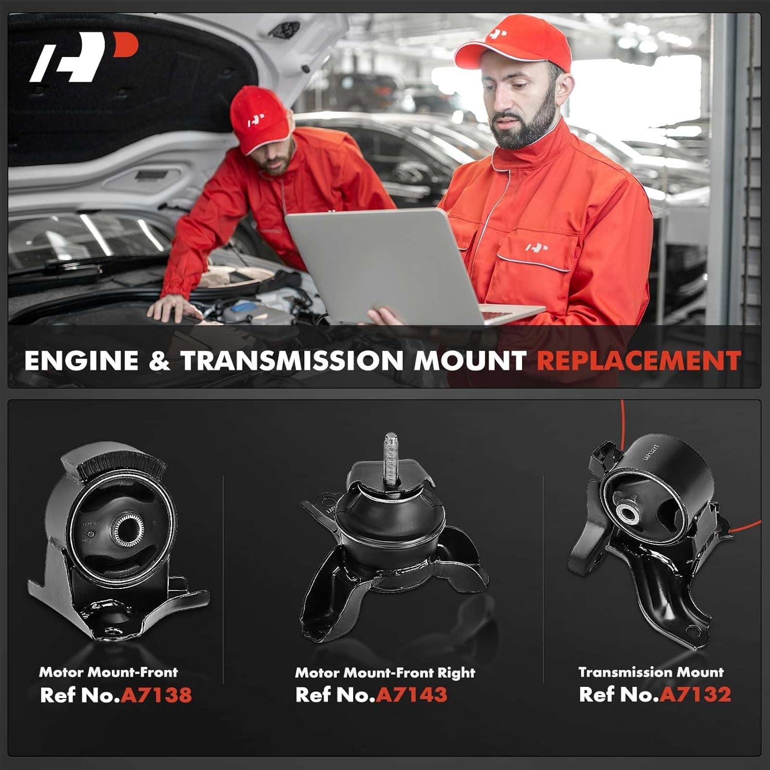 A-Premium Engine Motor Mount and Transmission Mount Kit Compatible with Kia Sportage 2005-2010 & Hyundai Tucson 2005-2009, 2.0L, Automatic Transmission, 3-PC Set, Replace# 218302E100, 218302E600