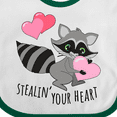thumbnail image 4 of Inktastic Stealin' Your Heart Cute Raccoon Boys or Girls Baby Bib, 4 of 4