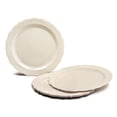 thumbnail image 3 of " OCCASIONS " 150 Piece set (25 Guests)-Vintage Wedding Plastic Plates & cutlery -Disposable Dinnerware 10'', 7.5'' + Silverware w/double fork (Verona Plain Ivory), 3 of 6