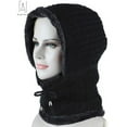 thumbnail image 5 of Gustave Unisex 2 In 1 Winter Warm Beanie Hat Scaft Set, Thickening Knitted Warm Fleece Lining Scarf Conjoined Cap Neck Ear Protector Cap "Black", 5 of 9