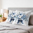 thumbnail image 6 of 16x16 Pillow Covers Set of 2, Blue Spring Floral Square Throw Pillow Covers for Couch/Sofa/Living Room, Watercolor Summer Flowers Decorative Soft Pillowcases for Couch Throw Pillows, 6 of 9