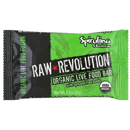Raw Revolution Spirulina & Cashew Food Bar, 1.8 oz (Pack of