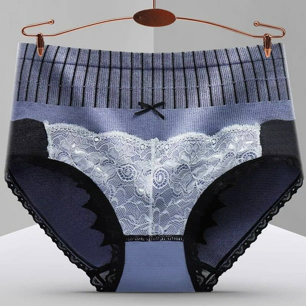 Aligament Women High Waisted Cotton Underwear Tummy Control Briefs Ladies  Soft Pantie 