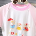 thumbnail image 3 of felwors Cute Pajamas for Little & Big Girls – Kids Summer Short Sleeves Shirt & Pants PJ Set Jammies(Pink,18-24 Months), 3 of 5