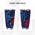 thumbnail image 3 of Honeii Red White Blue Fireworks Print 20OZ Car Cup, Insulated Stainless Steel Travel Mug with Lid and Straw, Keep Your Drinks Hot and Cold-Straw Two-piece Set, 3 of 8